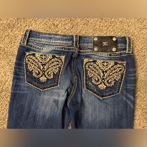 Miss Me Women's Boot Cut Jeans with Gold Embellishments